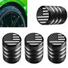 Tire Valve Stem Cap Cover - (4Pack) Tire Air Cap Metal with Plastic Liner Corrosion Resistant Leak-Proof American Flag for Car