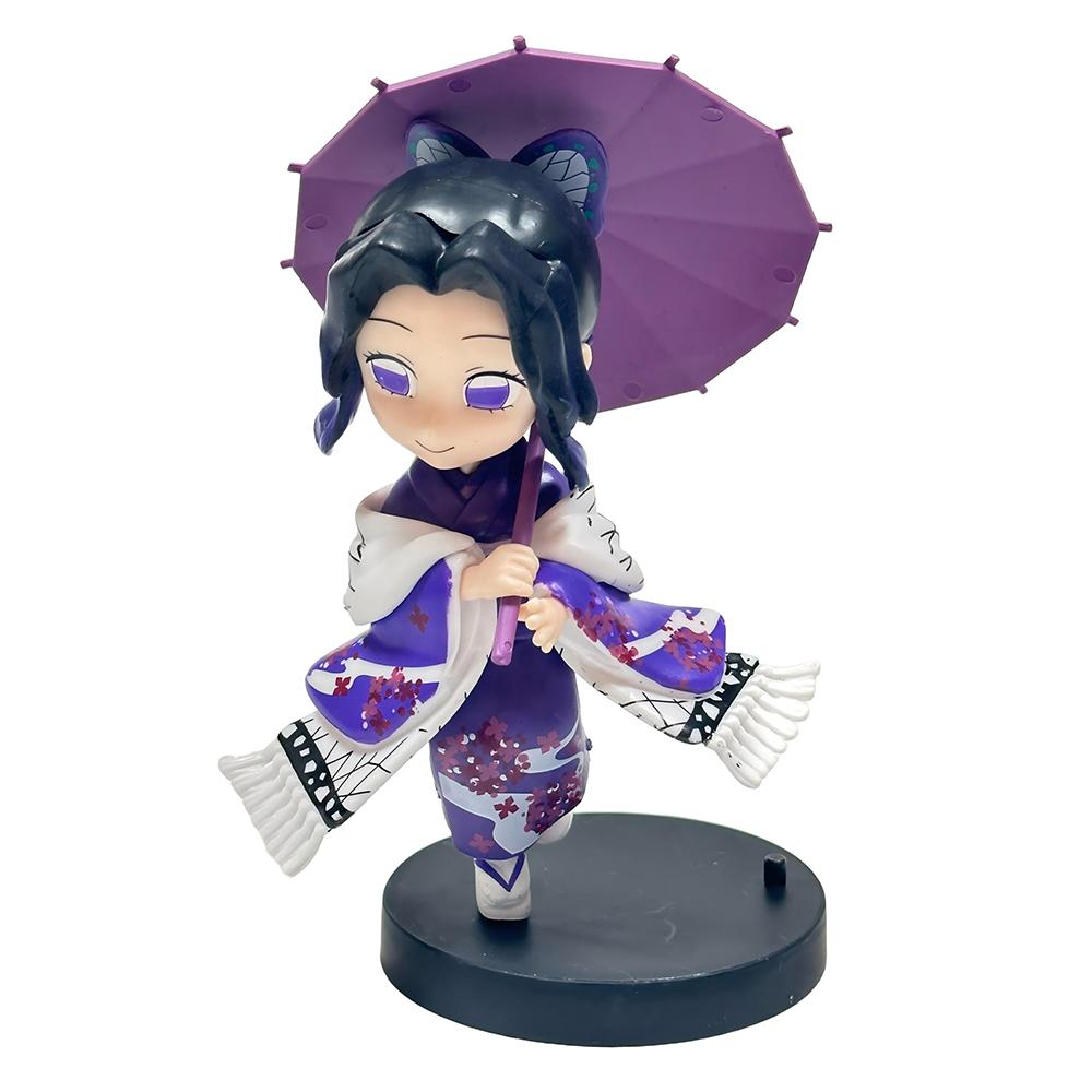New Demon Slayer Plum Rain Season Blind Box Q Version Figures Umbrella Scene PVC Collectible Model Toy Gift for Anime Fans