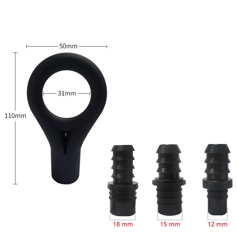 Men's Silicone Self-Defense Massage Gun Head & Vibration Ring Replacement Adapter.