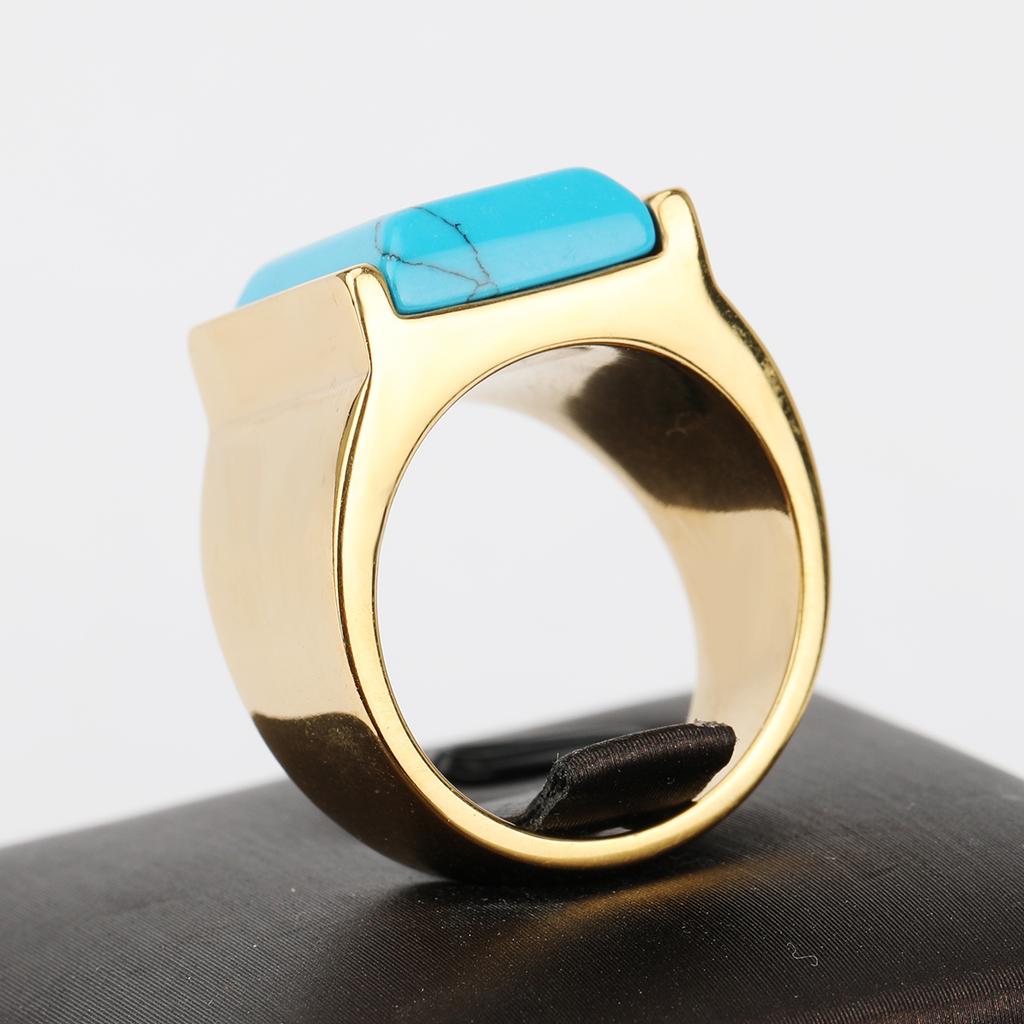 Neue Mode Hochwertige Künstliche Türkisringe für Männer Frauen 18KP Edelstahl Trendiger Schmuck Großhandel Dropshipping Geschenke