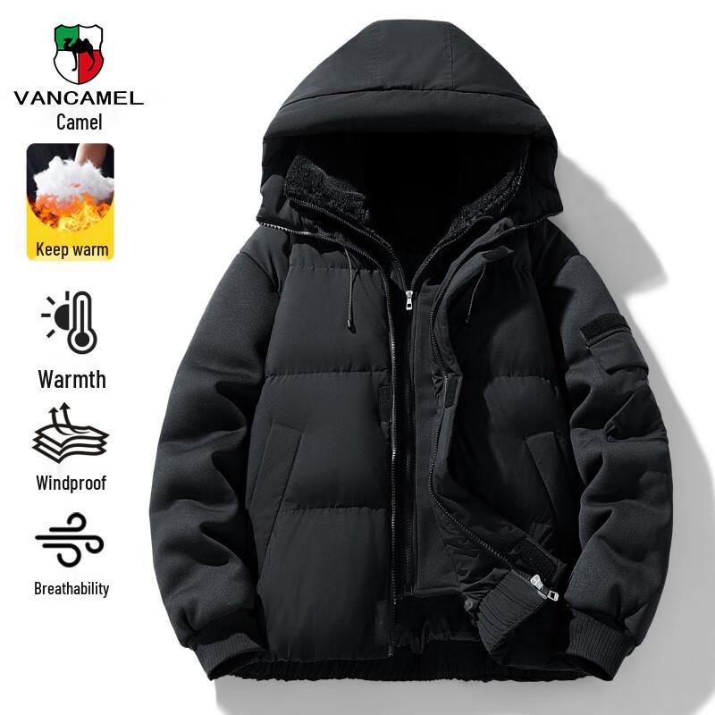 VANCAMEL Men's Versatile Stand Collar Padded Jacket