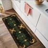 Dark Green Tarot Moon Star Runner Rug Non Slip Washable Long Hallway Carpet for Kitchen Bedroom Mystical Home Decor