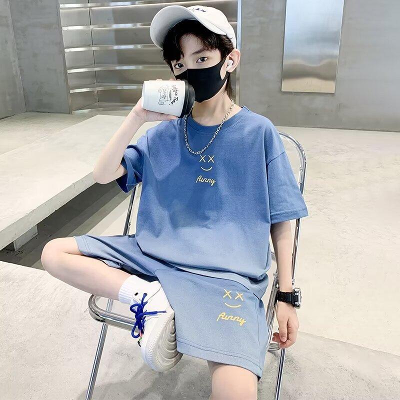 Summer Boy Clothes Set Children Tshirts and Shorts 2 Pieces Suit Kid Top Bottom Fashion Outfits Tracksuit