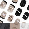 24 Pieces Of Manicure Black French Gray Brown Smudge Love Sweet And Cool Contrasting Color Short Square Wearing Armor