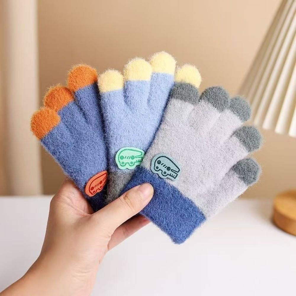 1-5 Years Old Coldproof Kids Winter Gloves Windproof Baby Gloves Cute Knitted Gloves Toddler