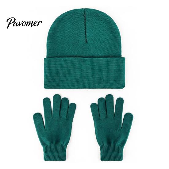 Outdoor Cycling Cold Weather Set Unisex Knitted Hat Gloves Set, Cozy Winter Beanies Gloves, Stretchy Windproof Headwear And Hand Warmers Warm Knit for