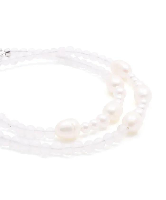Selenite & Pearl Mix Layered Bracelet (PLT-BR-092_BL)