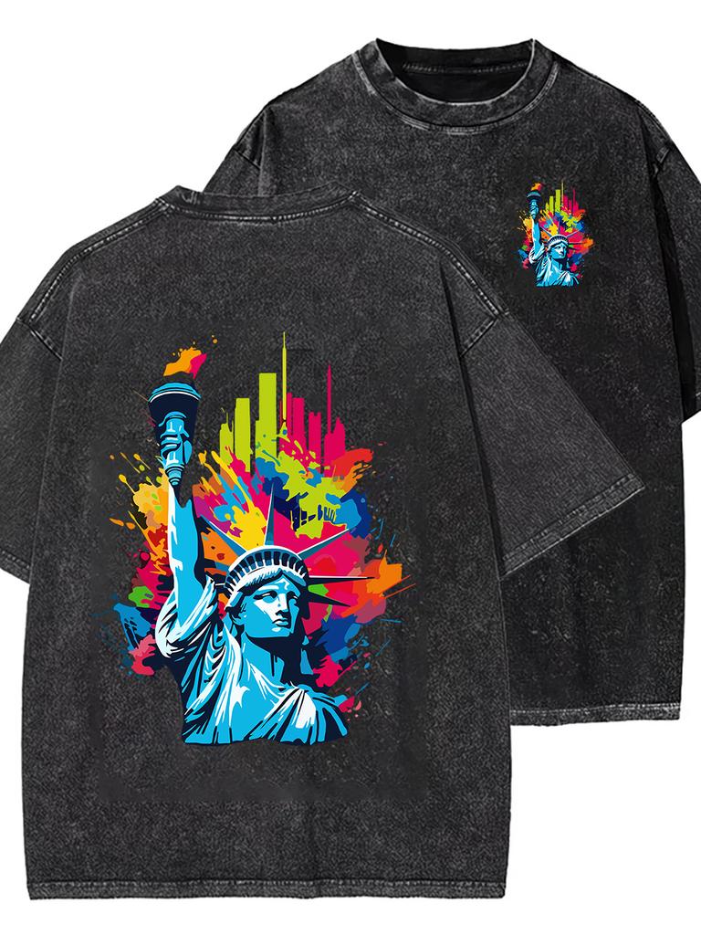 Washed TShirt Cotton Short Sleeve Loose Large Casual Sports Fitness TShirt Unisexs Harajuku Clothing Women Clothing Goth Tshirt