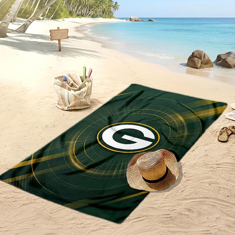 Asciugamano da Spiaggia Stampa Green Bay Packers Morbido Portatile Asciugatura Rapida?Asciugamano Asciutto Per Piscina Vacanza Estiva Sport all'Aperto