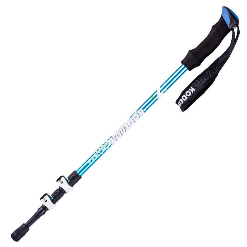 Baston de trekking telescopic din aliaj de aluminiu 7075 - Ușor, portabil, pliabil, blocare externă pentru drumeții, schi și alpinism.