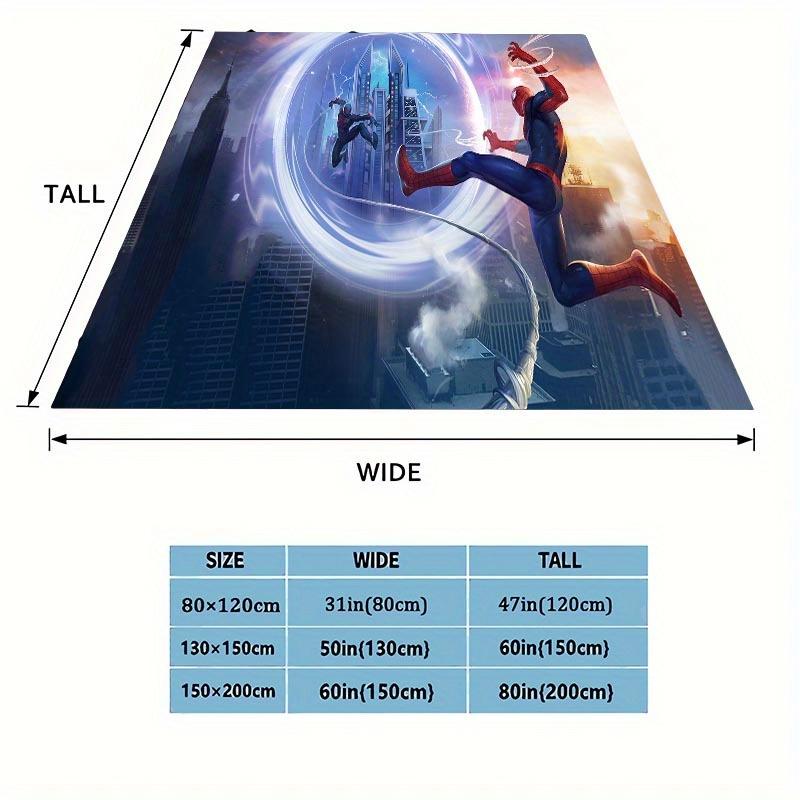 1 peça Manta com Estampa do Homem-Aranha - Macia, Cobertor para Todas as Estações para Sala de Estar, Quarto, Presente Personalizado com Design Adorável de Desenho Animado