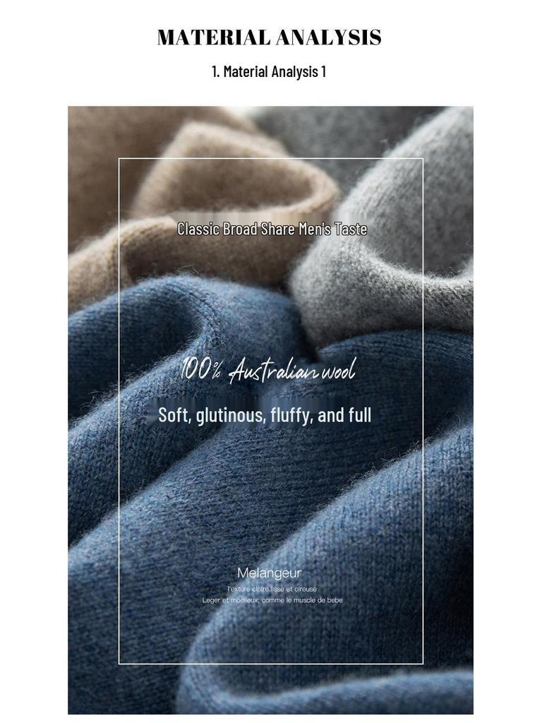 Men's Seamless High Neck 100% Cashmere Sweater - Versatile Autumn/Winter Knitwear