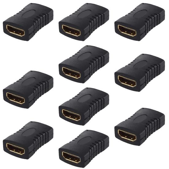 DOONJIEY 10Pcs HDMI-compatible Female Extender Adapter Female to Coupler Connector for HDTV