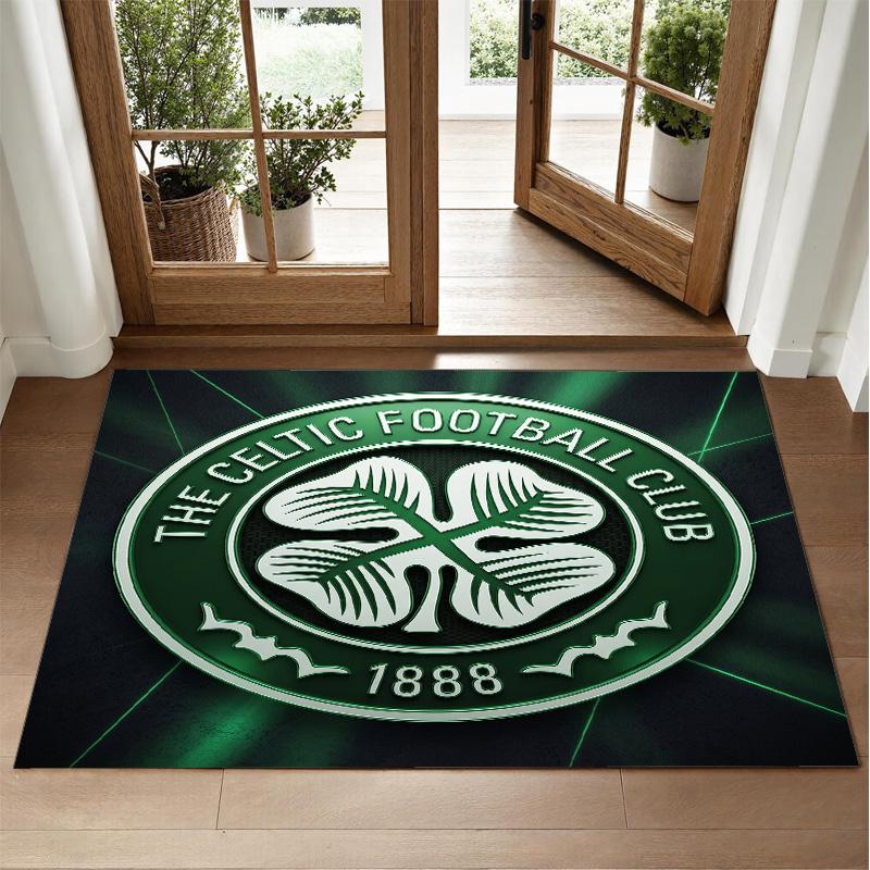 Celtic FC Design Crystal Velvet Rug Soft Decorative Mat for Bedroom Entrance