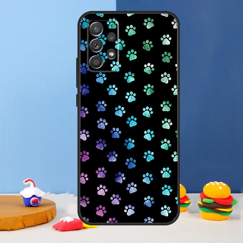 Cat Dog Paws Case For Samsung Galaxy A54 A34 A14 A13 A53 A16 A26 A36 A56 A12 A22 A32 A52 A06 A15 A35 A55