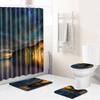 Starry Sky Shower Curtain Floor Mat Combination Four-Piece Set Bathroom Toilet Carpet Shower Room Mat Foot Mat