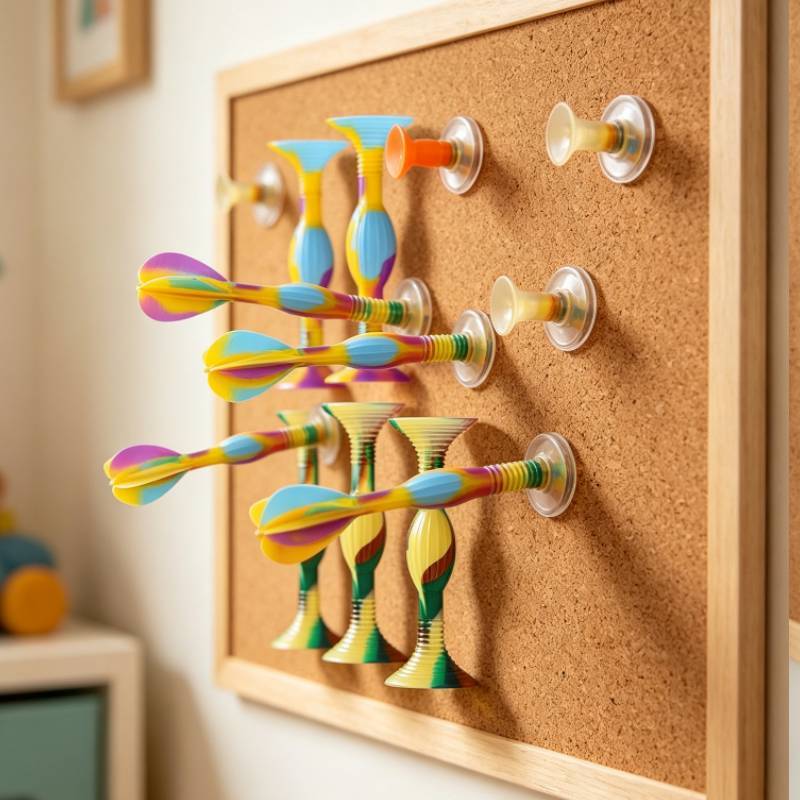 Freccetta Creativa a Ventosa Doppia con Punte Morbide in Silicone per Ricreazione Indoor