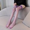 Calcetines de Malla Morados Hasta la Rodilla Antienganche Seda Verano Ultradelgados Encaje Sexy Color Tubo Largo Calcetines de Red para Pescar