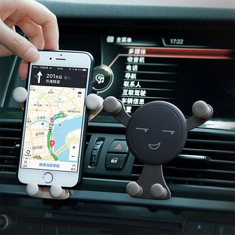360° drehbarer Cartoon Smiley Gesicht Schwerkraft Auto Halterung Lüftungsschlitz Halter für Mobiltelefon GPS