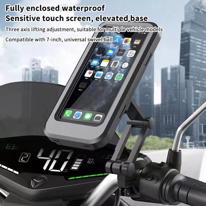Support Universel pour Vélo 360° Pivotant Réglable GPS Moto Support Téléphone Portable Étanche Support pour Téléphone Portable Moto Vélo