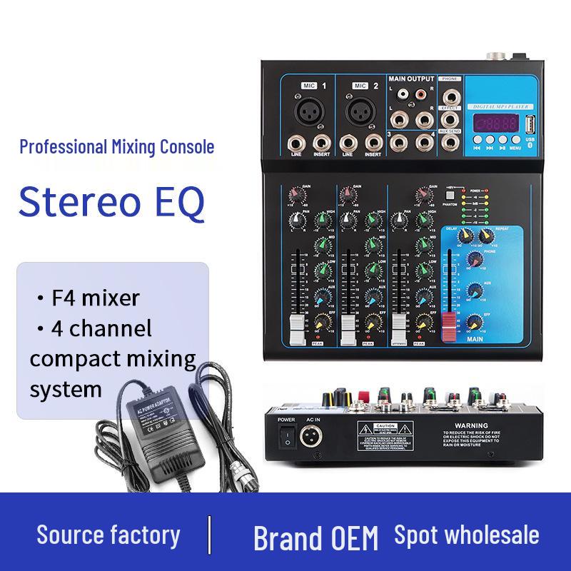 4-Channel USB Sound Card with Mixer and Effects Processor for Live Performance