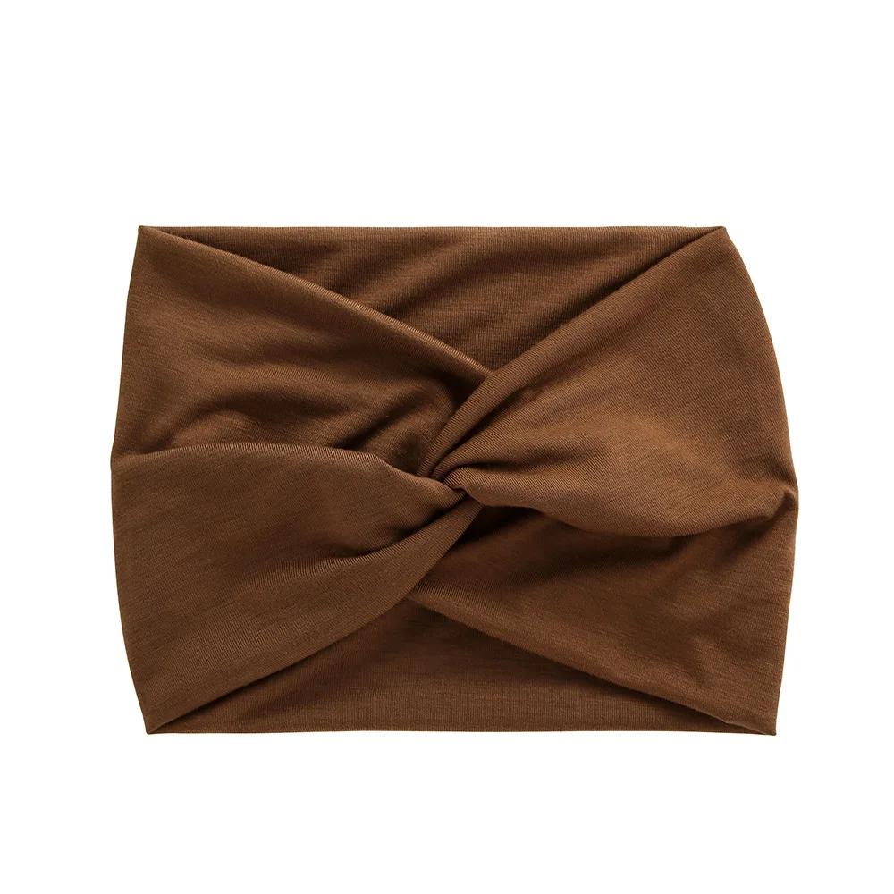 Simple Soild Color Twisted Extra Large Thick Wide Headbands Elastic Turban Workout Sports Hair Band Headwear