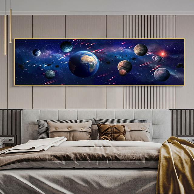 Solar System Canvas Painting Wall Art Planet Paintings Space Astronaut Posters Prints for Living Room Decor Bedside Art Cuadros