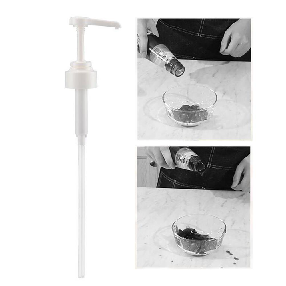 Weiße Quetschflasche mit Pumpenspender für Sojasauce Ketchup Öl