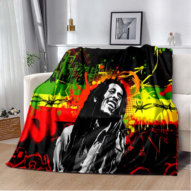 Bob Marley Music Throws Blanket for Kid Couch Sofa Travel Home Picnic Hiking Bed Beding Super Soft Flannel Blanket Birthday Gift