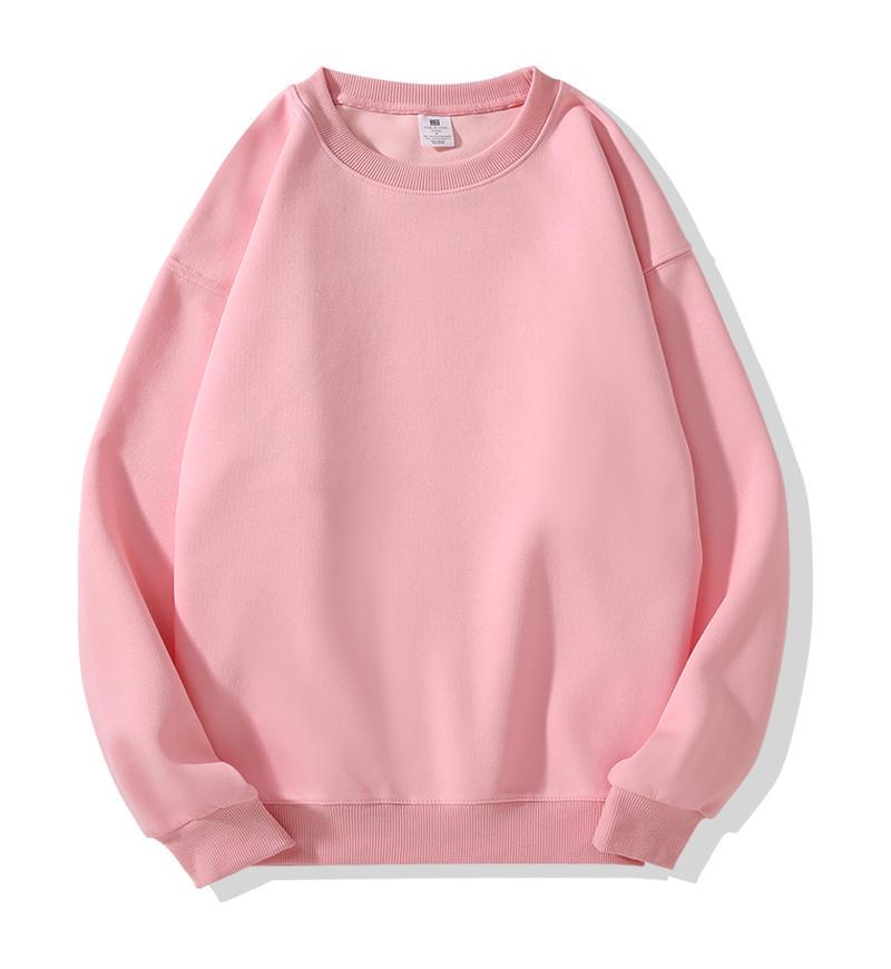400g Silver Fox Fleece Lined Oversized Crew Neck Sweatshirt for Men - American Loose Fit, Drop Shoulder, Solid Color