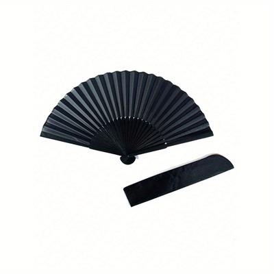 Schwarzer Retro-Fächer im chinesischen Stil, Faltbarer Fächer zum Tanzen, für Hochzeiten, Partys, Liebhaber des chinesischen Tanzes
