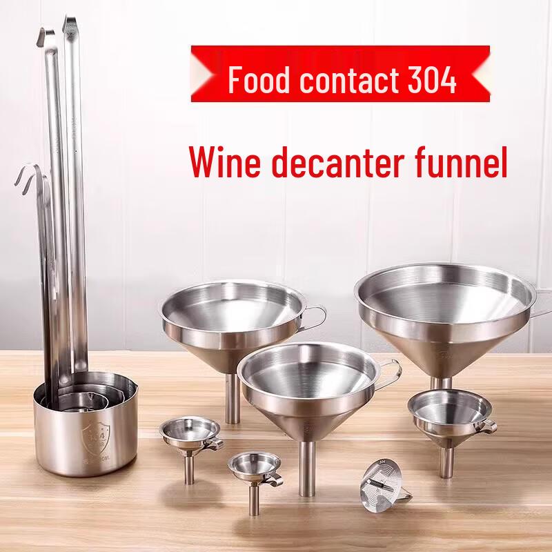 Stainless Steel Kitchen Funnel Set with Strainer
