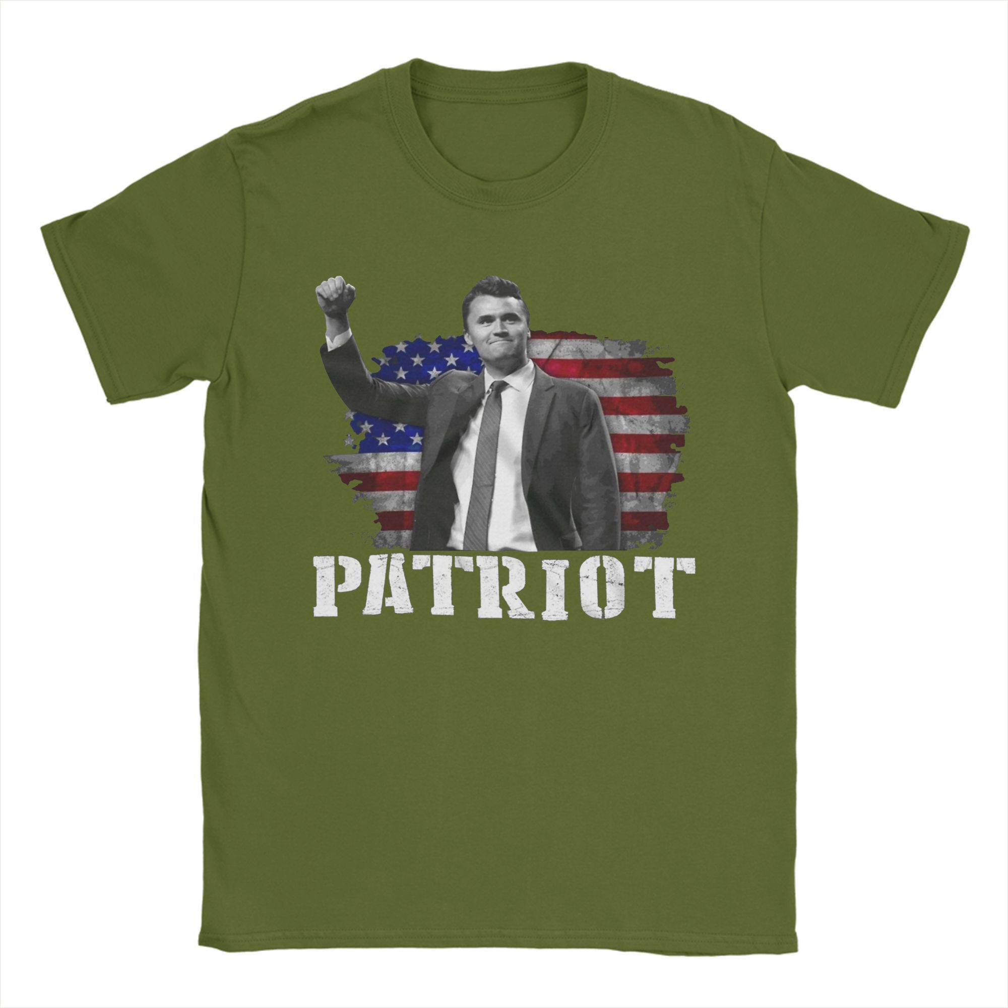 

Men T-Shirts A True Patriot Charlie Kirk Casual Cotton Tee Shirt Short Sleeve USA Flag T Shirt Round Collar Clothes Original 4XL