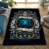 1PC Skull Dark Gothic Pattern Printed Carpet Rug for Living Room Bedroom Home Sofa Decoration,Non-slip Floor Mat Floor Mat