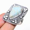 Caribbean Larimar Gemstone Handmade 925 Sterling Silver Jewelry Ring Size 9 SU-7386