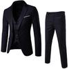 Korean Style Men's Slim Fit Three-Piece Suit - Business, Formal, or Wedding Wear