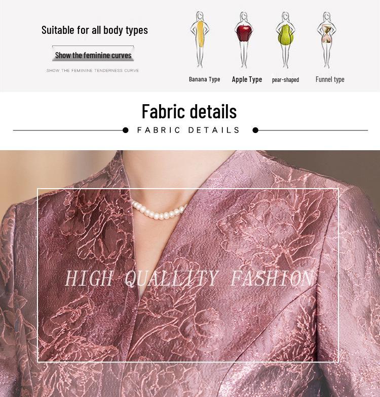 Autumn 2025 Elegant Toasting Dress for Mother-in-Law - Stylish Formal Attire for Middle-Aged and Elderly Women