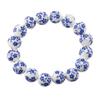 Vintage Blue And White Porcelain Ceramic Beads Strand Bracelet For Women Classic Elegant Wedding Jewelry Daily Accessories