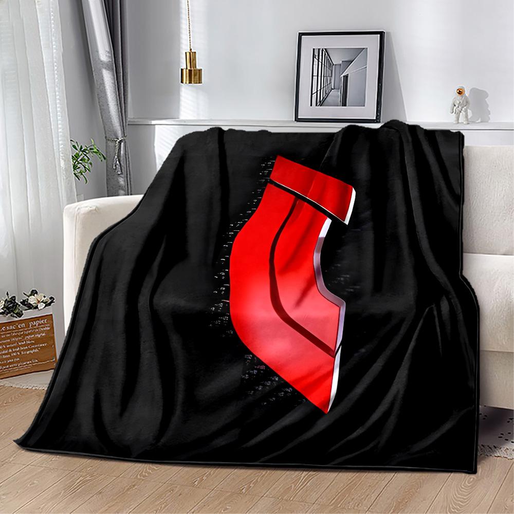 Bold Red And White Logo Design Flannel Blanket-Soft and Suitable for Sofas,Beds,Offices,Travel,All Seasons,Great Gift for Holidays and Birthdays.