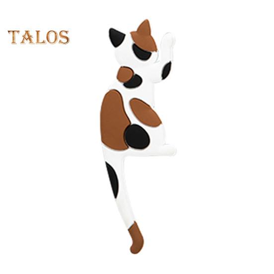 

Наклейка на холодильник с крючком, высокая прочность, 3D, реалистичный дизайн с изображением мультяшного кота, декоративная наклейка на холодильник, аксессуар для холодильника F