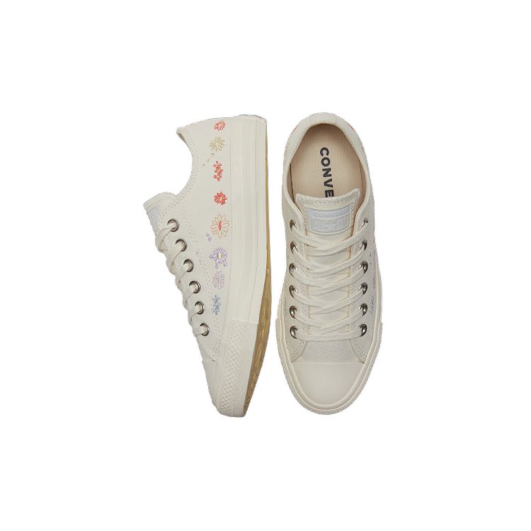 Converse Chuck Taylor All Star Ox Embroidered Floral White Womens A01595C