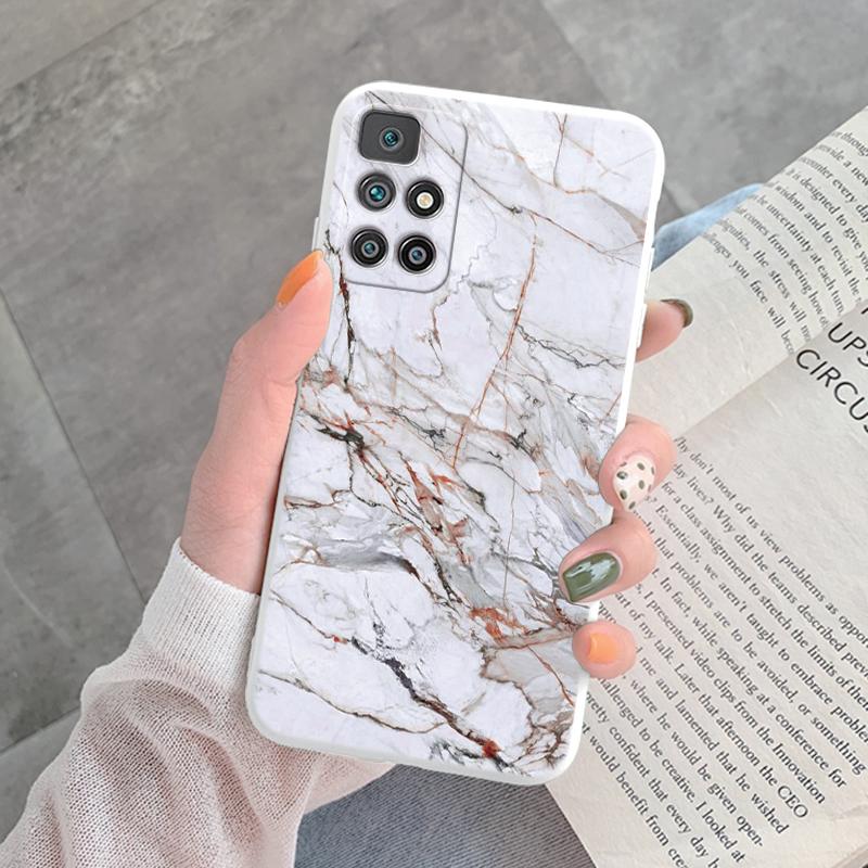 Marble Pattern Phone Case For Redmi 10 Redmi10 Protective Cover Case Pink Gold Marble Soft Silicone Funda For Xiaomi Redmi 10
