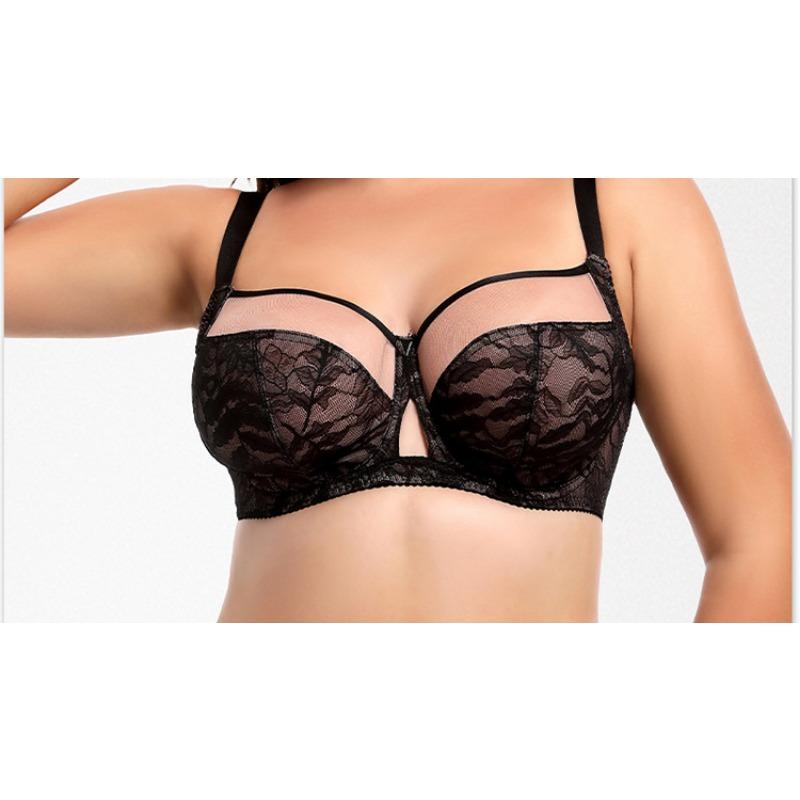 Plus Size Full Cup Lace Thin Bra Women Large Bust Comfortable Shaping Underwear