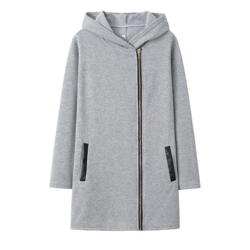 Women's 2024 Fashion Fleece-Lined Hooded Jacket with Side Zipper