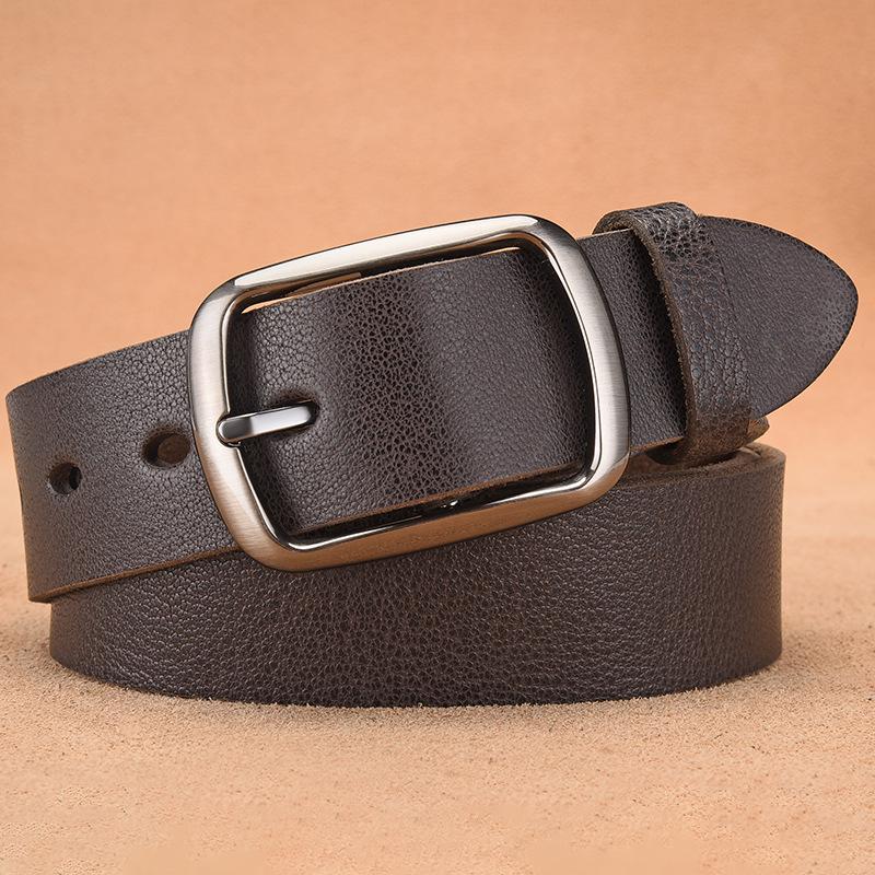 Men s Genuine Leather Retro Cowhide Belt with Pin Buckle 110cm