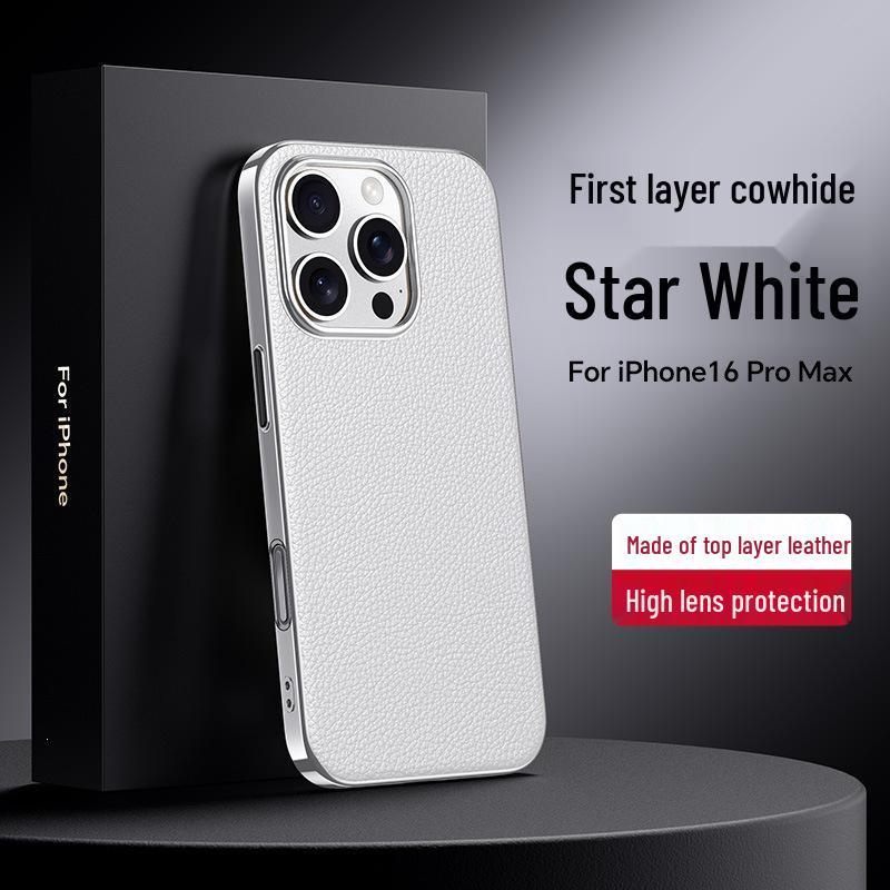 Metal Lensli ve Kaplamalı Yüksek Kalite Koruyucu Kılıf ile iPhone 15 için Apple 16Pro Max Orijinal Deri Telefon Kılıfı