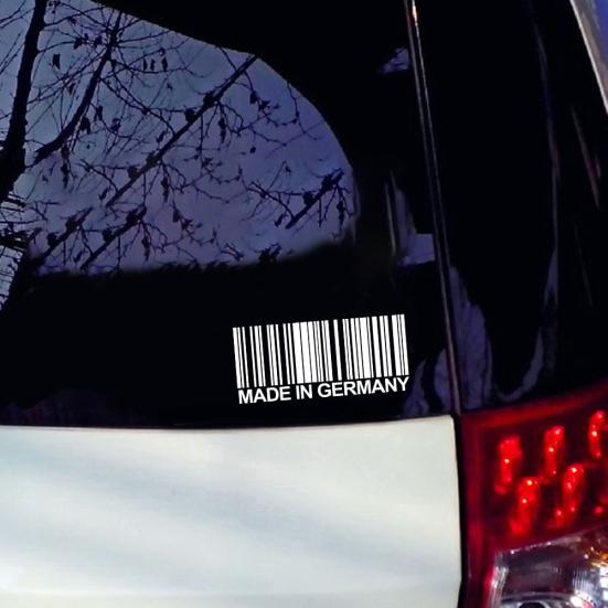 15,6 x 6,8 cm MADE IN GERMANY Čárový kód Cool Vinyl Decal Samolepka na auto Příslušenství