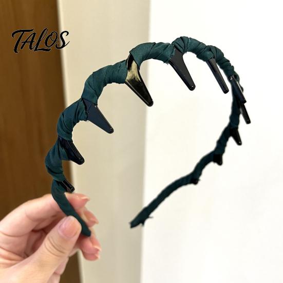 Shiny Hairpin 2Pcs Women Headband Faux Pearls Decor Anti-slip Teeth Hairband Hair Hoop Lightweight Elastic Accessory Daily Wear