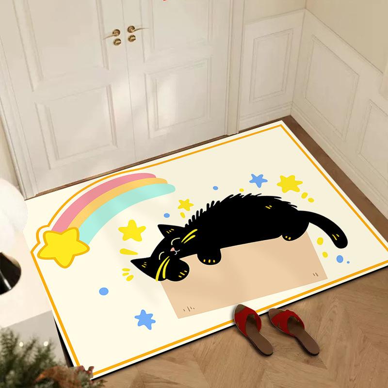 Cute Bathroom Diatom Mud Household Absorbent Foot Mat Mat Toilet Mat Wash Water Between The Mat Absorbent Non-slip