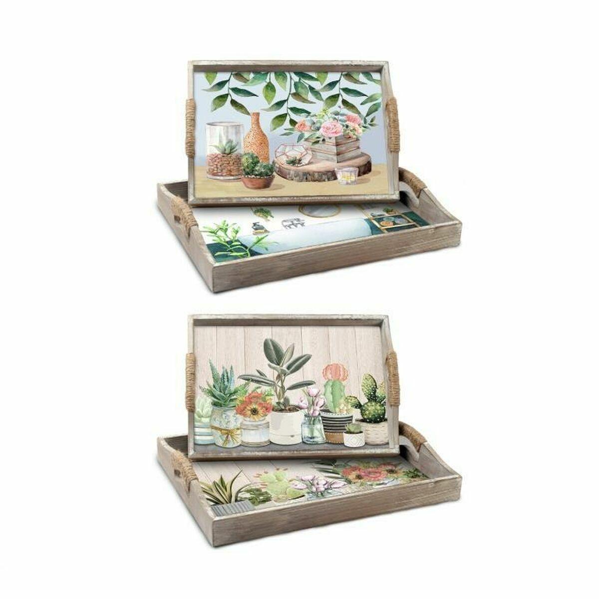 

Jeux de plateaux DKD Home Decor 40 x 30 x 6 cm Bois MDF (2 Unités)